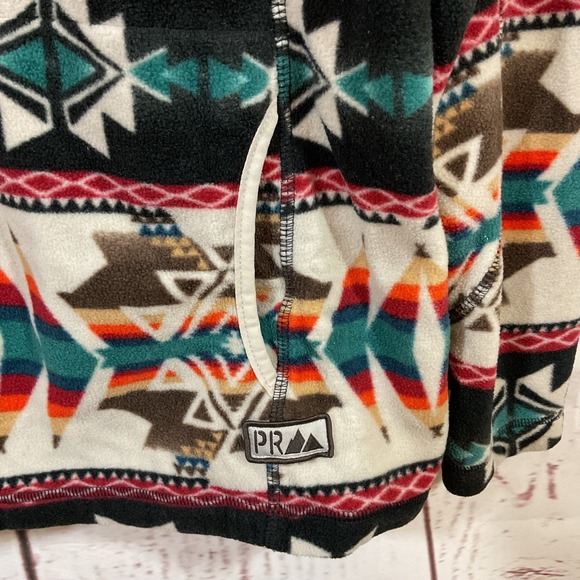 Powder River Outfitters Women L Fleece Quarter Zip Jacket Southwest Aztec Tribal - Picture 8 of 15